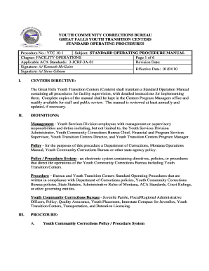 Standard Operating Procedure Manual - cor mt