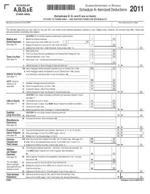 Alabama Schedule A Itemized Deductions Form 40NR