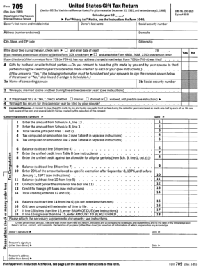 Fillable Online irs FORM 709 (REV. 06-1985) - irs Fax Email Print ...