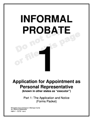 Arizona Informal Probate Application