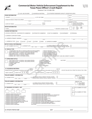 Texas Commercial Motor Vehicle Crash Report Supplement