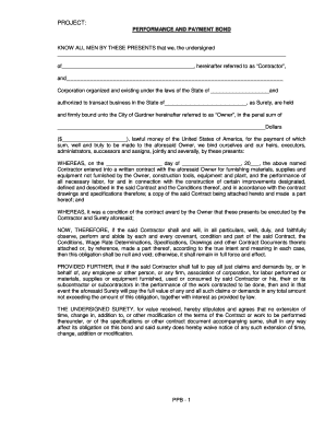 Performance and Payment Bond