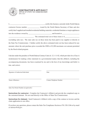 Contractor's Affidavit