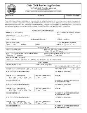 Ohio Civil Service Application
