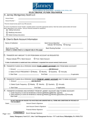 Electronic Funds Transfer Authorization