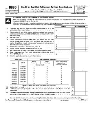 IRS Form 8880 2017