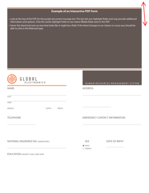 Human Resources Management System Form