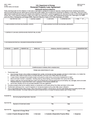 Simple loan agreement - Personal Property Loan Agreement - energy