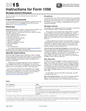 IRS Form 1098 Mortgage Interest Statement