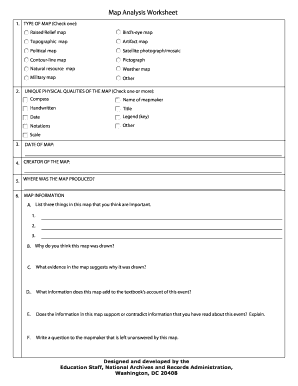 Map Analysis Worksheet