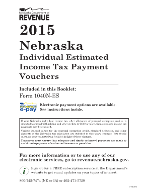 Nebraska Individual Estimated Income Tax Payment Voucher