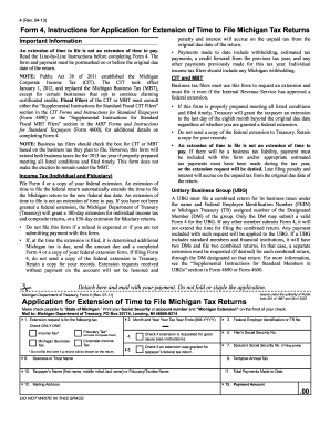 Michigan Tax Return Extension Form