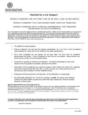 US Passport Renewal Checklist