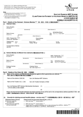 MPF Claim Form for Accrued Benefits