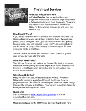 Virtual Survivor Registration Form