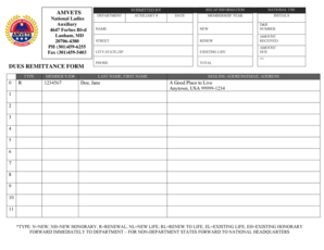 AMVETS Membership Dues Remittance Form