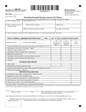 Georgia Form 501X Amended Fiduciary Income Tax Return