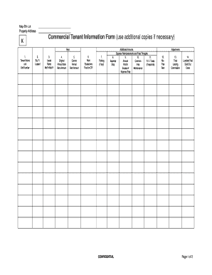 K Commercial Tenant Information Form