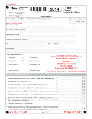 Ohio IT 1041 Fiduciary Income Tax Return