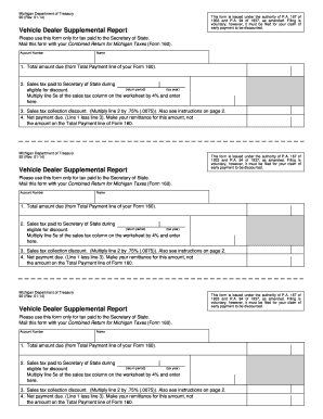 Michigan Vehicle Dealer Supplemental Report