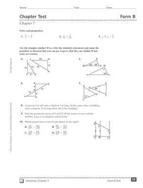 Chapter 7 Geometry Test Form B