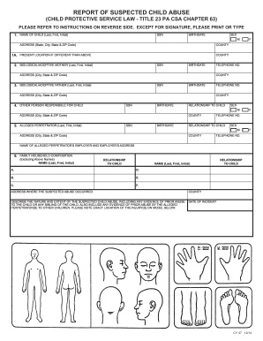 Report of Suspected Child Abuse (CY-47)