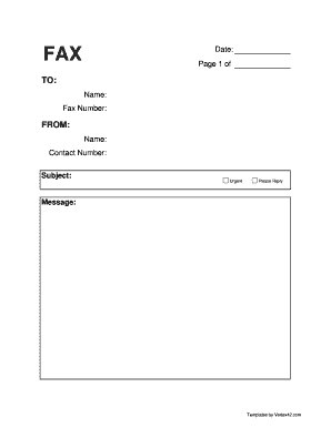 Fax Cover Sheet Template