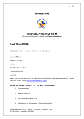 Teacher Application Form