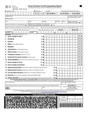 Texas Franchise Tax EZ Computation Report