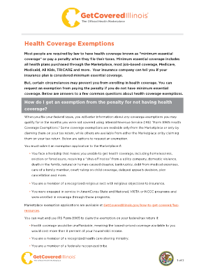 Health Coverage Exemptions Form 8965