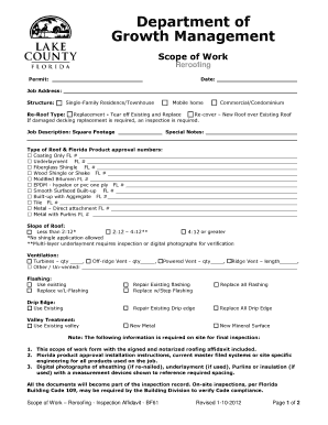 Florida Reroofing Inspection Affidavit