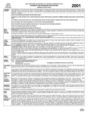 New Hampshire DP-10 Interest and Dividends Tax Return