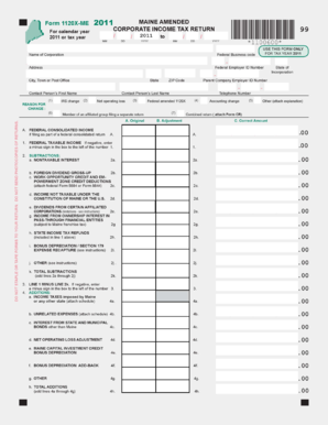 Maine Amended Corporate Income Tax Return
