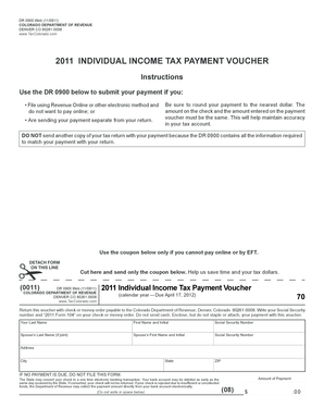 Colorado Individual Income Tax Payment Voucher