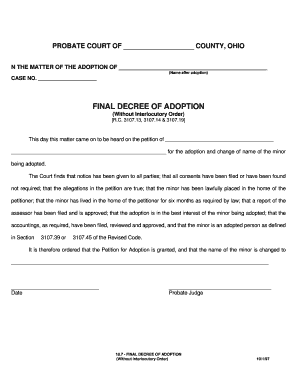Final Decree of Adoption
