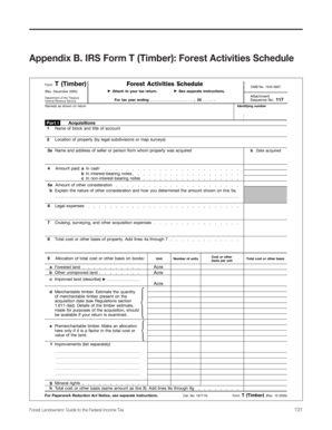IRS Form T Timber Forest Activities Schedule