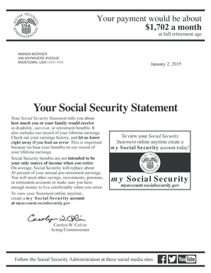 Blank social security card template - Your Social Security Statement - ssa