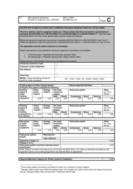 UK Heat Pump Connection Form C