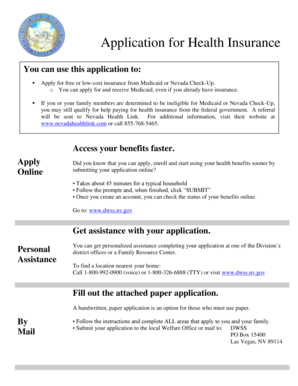 Nevada Health Insurance Application