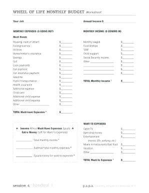 monthly budget worksheet simple