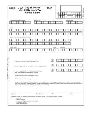 Detroit Utility Users Tax Annual Return