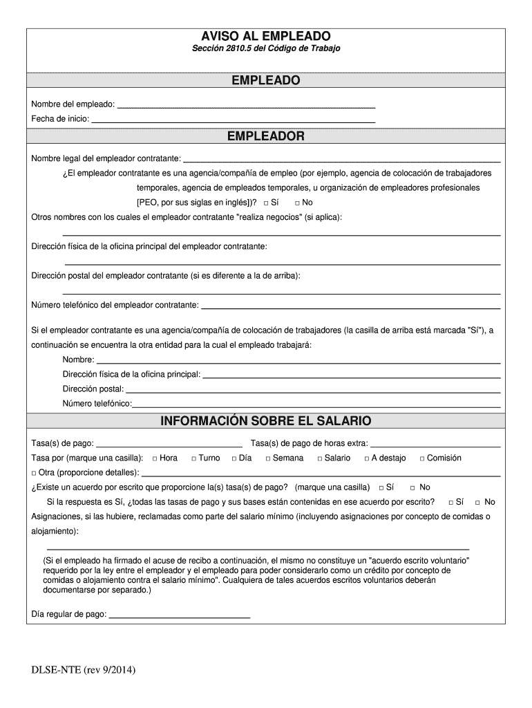 aviso al empleado Vista previa en la página 1