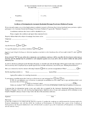 Certificate of Participation Form - attorneygeneral delaware