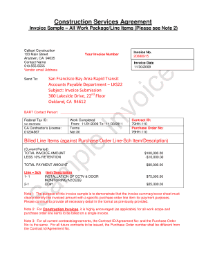 Invoice SampleAll Work Package/Line Items (Please see Note 2) - bart