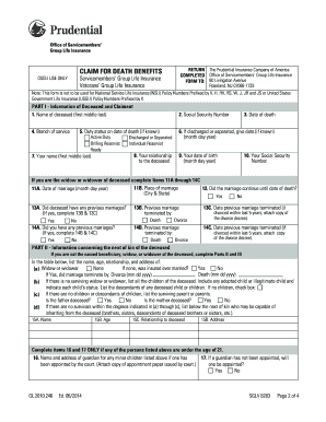 Claim for Death Benefits Form