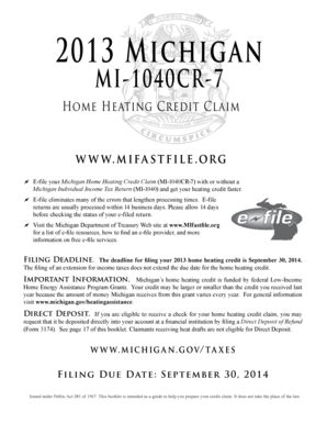 Michigan Home Heating Credit Claim Form