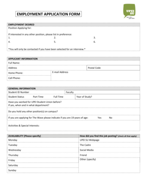 Employment Application Form