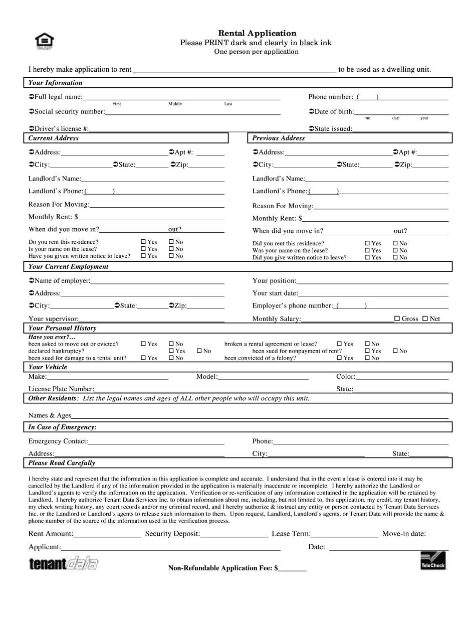 OCR Rental Application Form According To Your Needs
