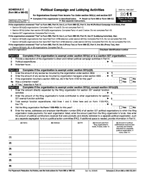 Schedule C Political Campaign and Lobbying Activities
