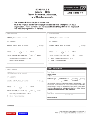 California Form 700 Schedule E Amendment